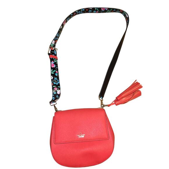 Kate Spade Red Cameron Byrdie Saddle Bag - Picture 1 of 8